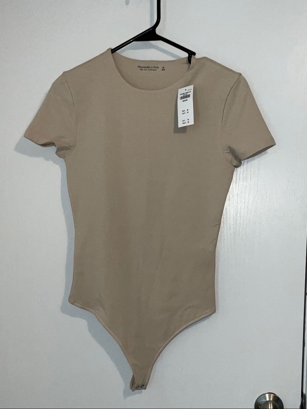 Abercrombie & Fitch Beige Short-Sleeve Bodysuit